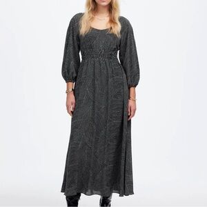 Madewell Black and White Long Sleeve Dress